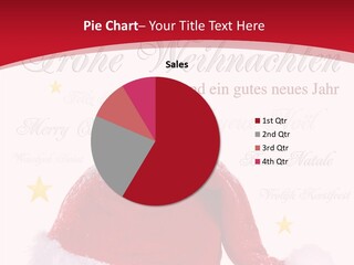 A Red And White Santa Hat With Stars On It PowerPoint Template