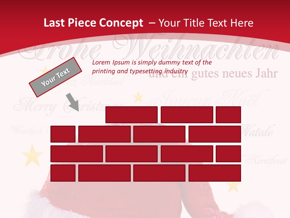 A Red And White Santa Hat With Stars On It PowerPoint Template