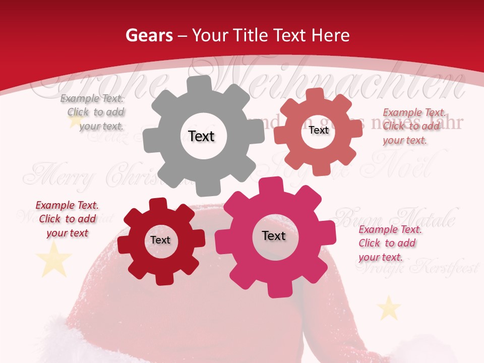 A Red And White Santa Hat With Stars On It PowerPoint Template