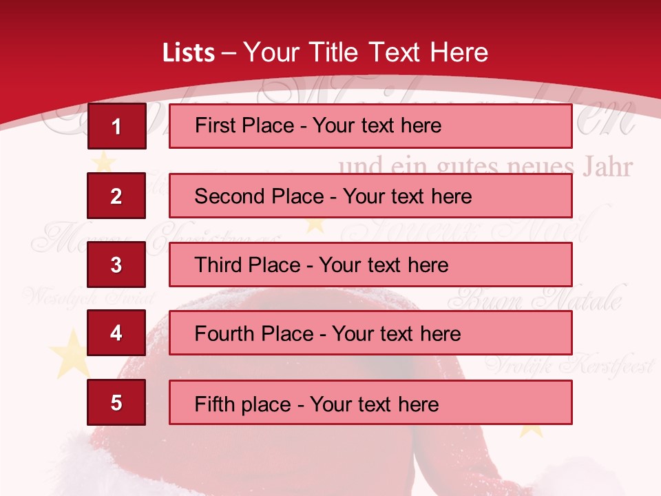 A Red And White Santa Hat With Stars On It PowerPoint Template