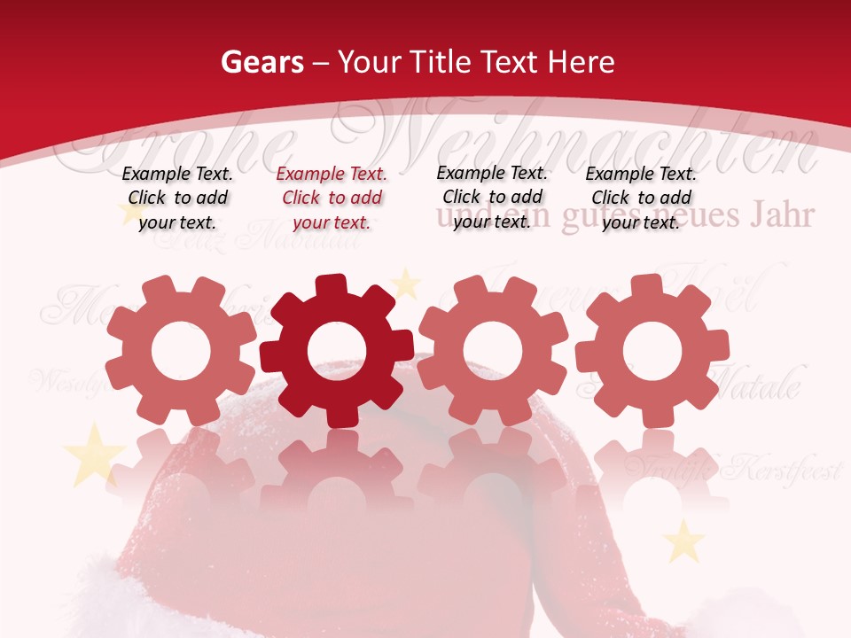 A Red And White Santa Hat With Stars On It PowerPoint Template