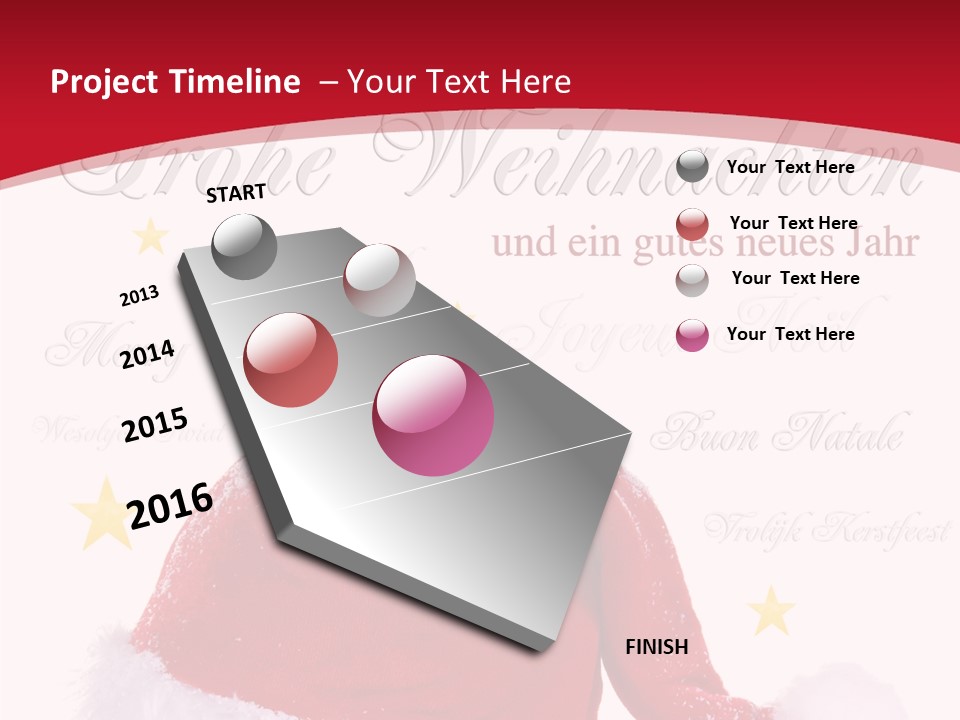 A Red And White Santa Hat With Stars On It PowerPoint Template