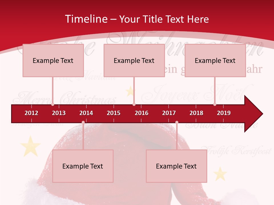 A Red And White Santa Hat With Stars On It PowerPoint Template