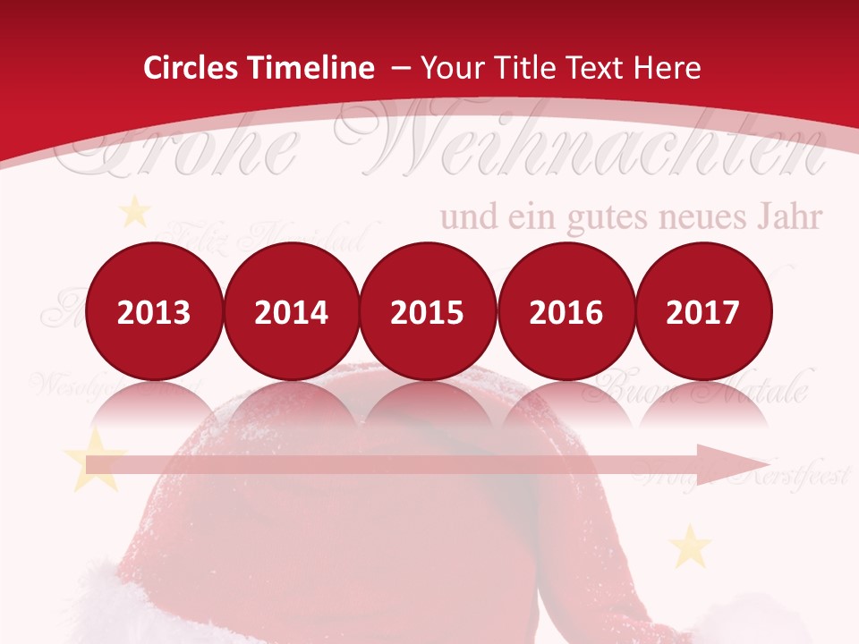 A Red And White Santa Hat With Stars On It PowerPoint Template