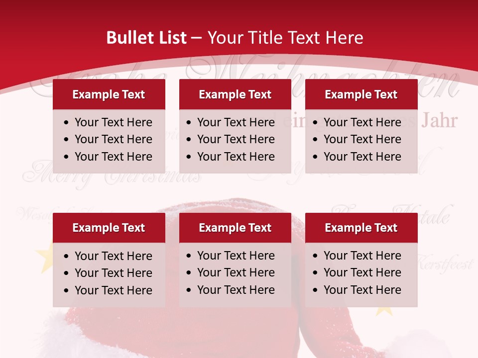 A Red And White Santa Hat With Stars On It PowerPoint Template