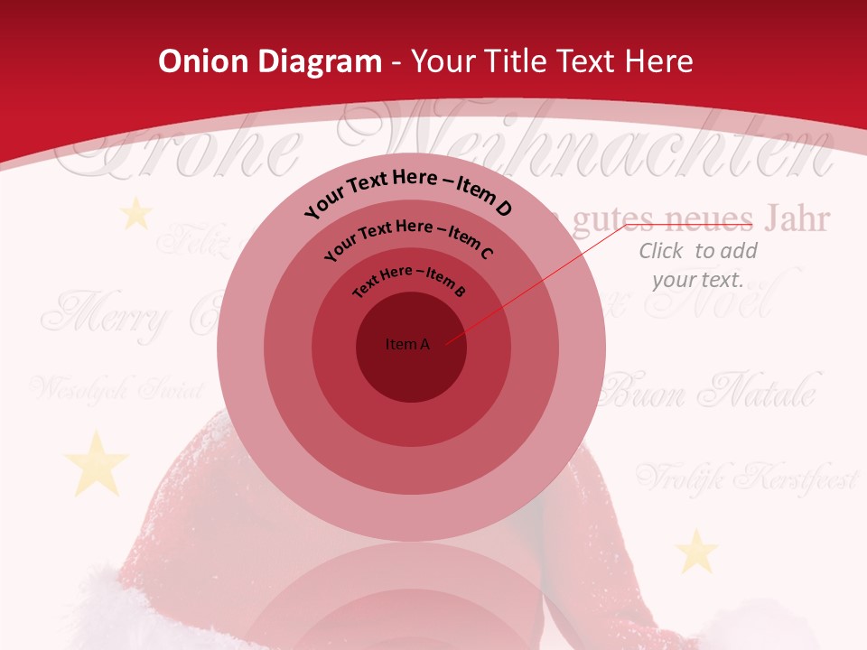 A Red And White Santa Hat With Stars On It PowerPoint Template