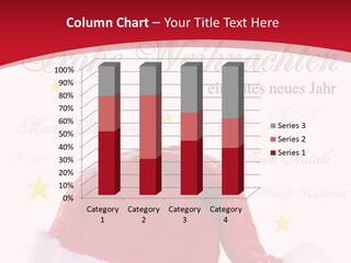 A Red And White Santa Hat With Stars On It PowerPoint Template