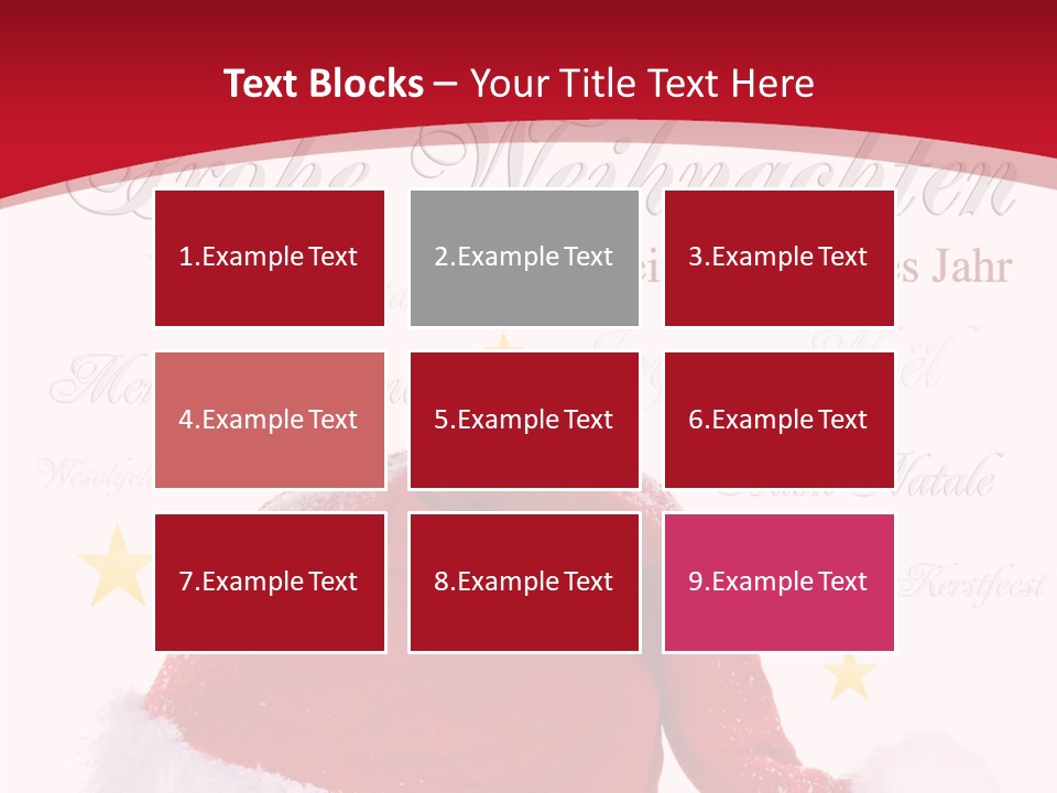 A Red And White Santa Hat With Stars On It PowerPoint Template