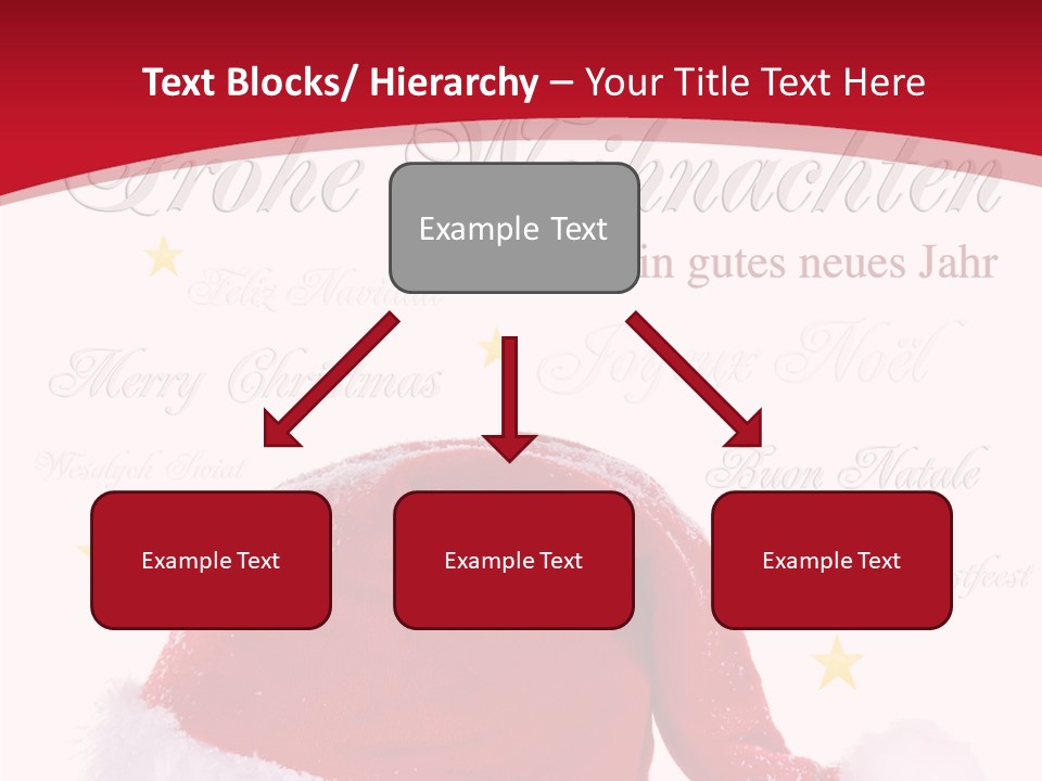A Red And White Santa Hat With Stars On It PowerPoint Template