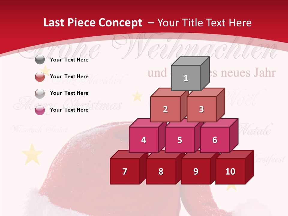A Red And White Santa Hat With Stars On It PowerPoint Template