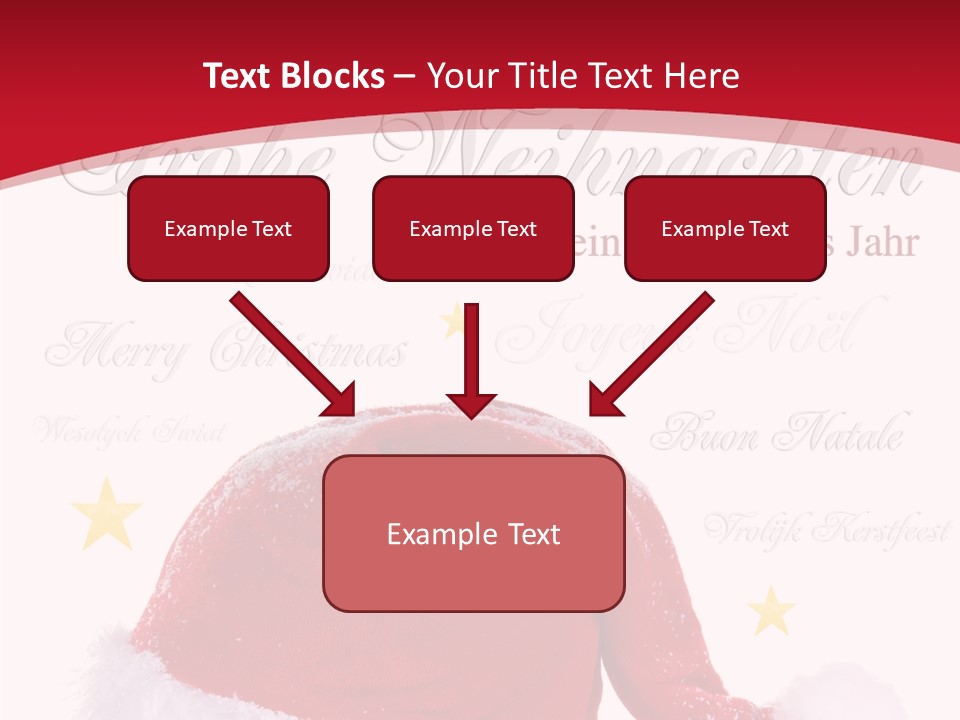 A Red And White Santa Hat With Stars On It PowerPoint Template