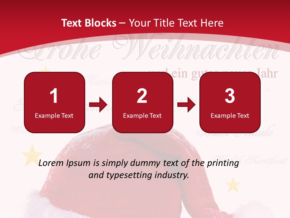 A Red And White Santa Hat With Stars On It PowerPoint Template