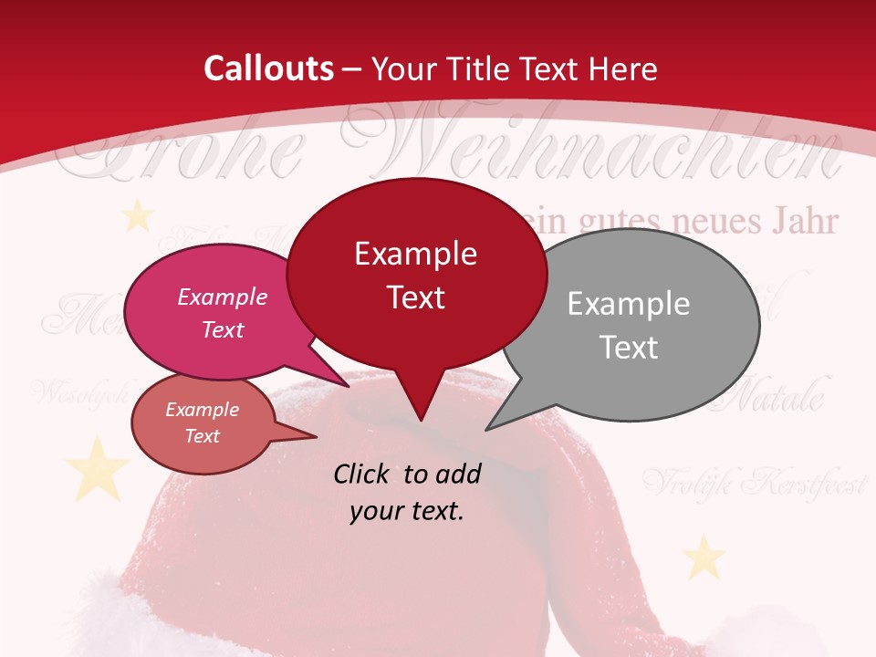 A Red And White Santa Hat With Stars On It PowerPoint Template