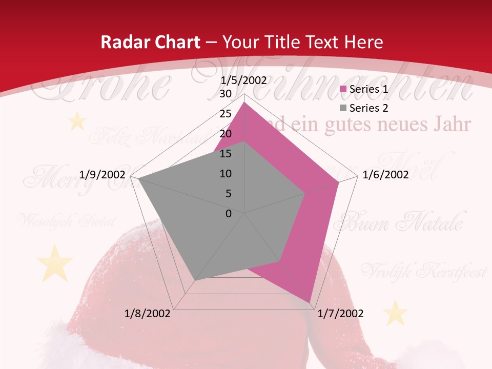 A Red And White Santa Hat With Stars On It PowerPoint Template