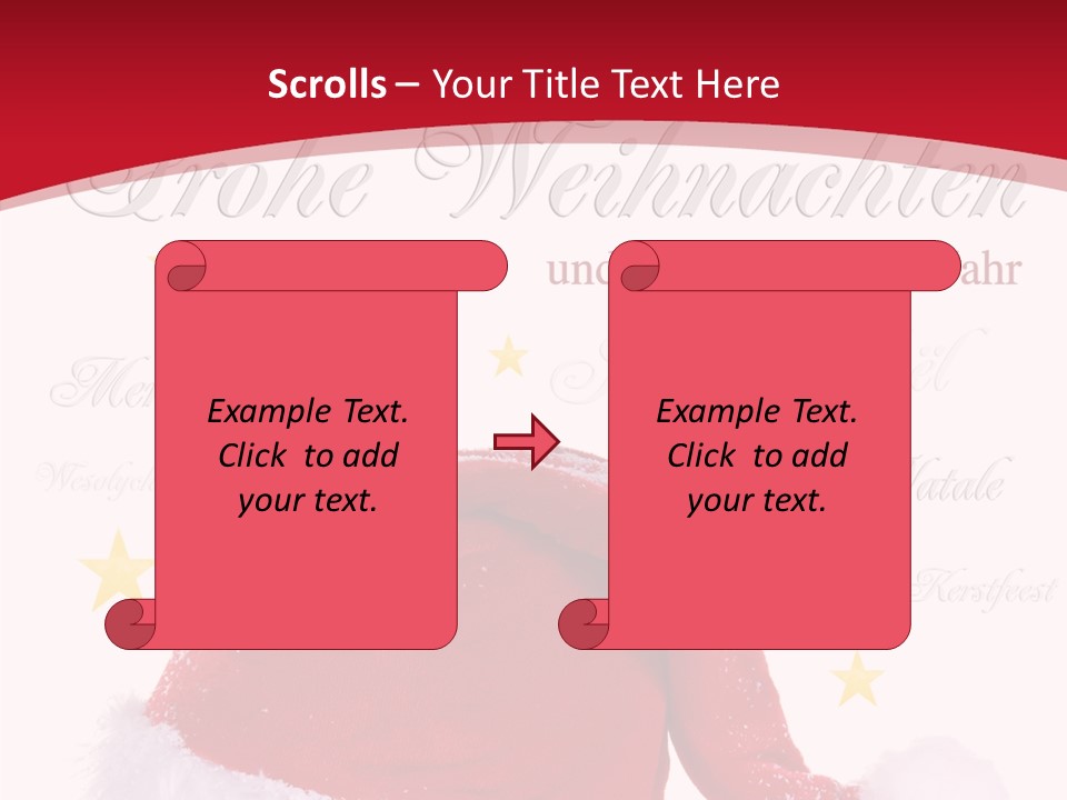 A Red And White Santa Hat With Stars On It PowerPoint Template