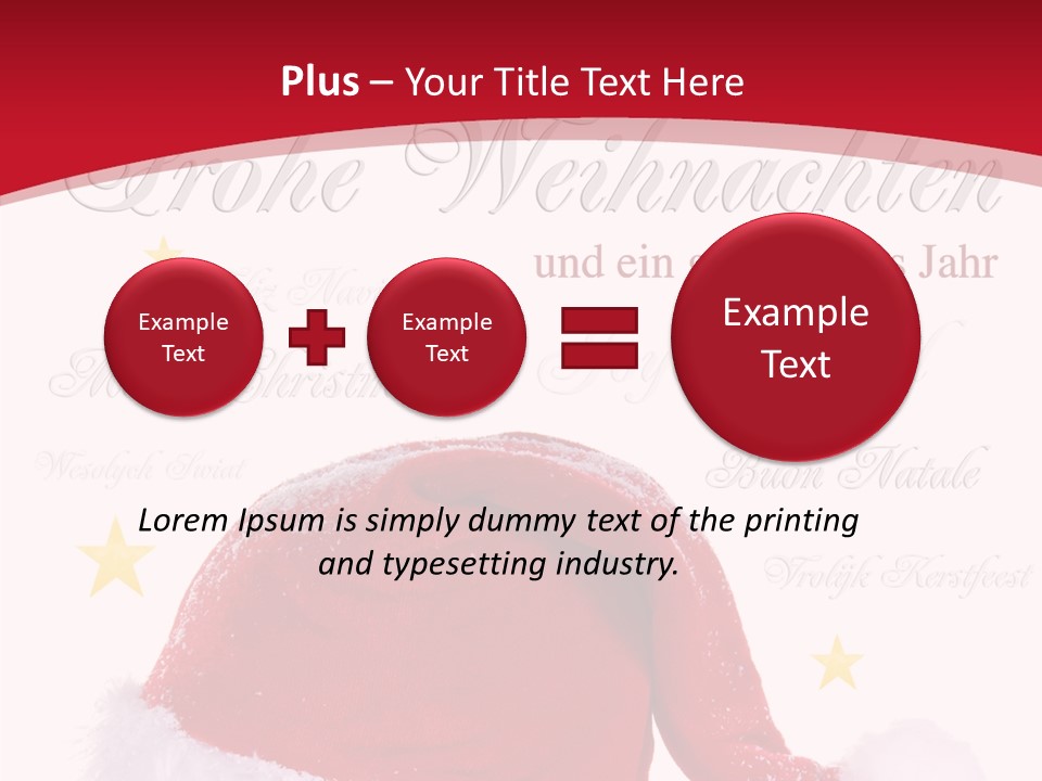 A Red And White Santa Hat With Stars On It PowerPoint Template