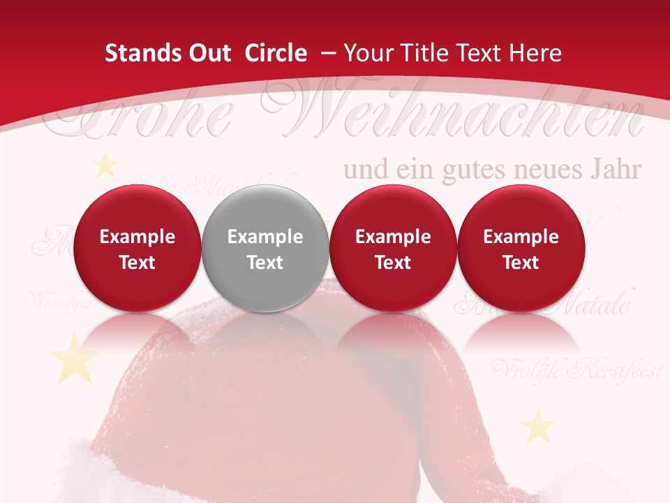 A Red And White Santa Hat With Stars On It PowerPoint Template