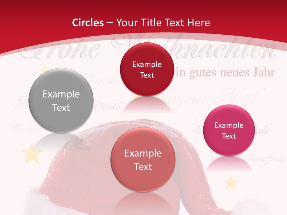 A Red And White Santa Hat With Stars On It PowerPoint Template