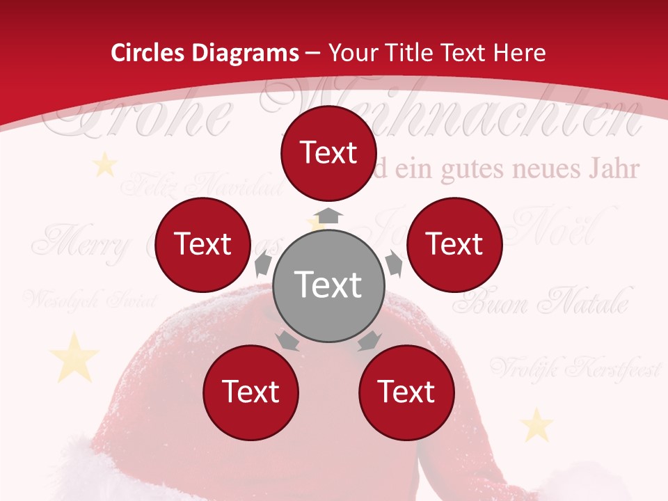 A Red And White Santa Hat With Stars On It PowerPoint Template