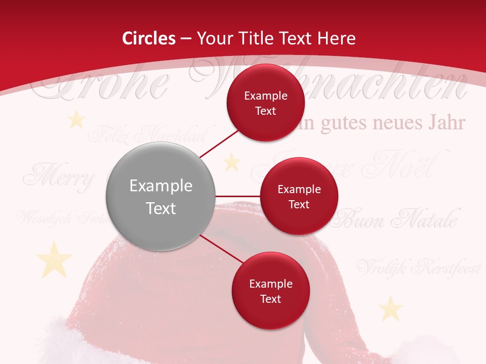 A Red And White Santa Hat With Stars On It PowerPoint Template