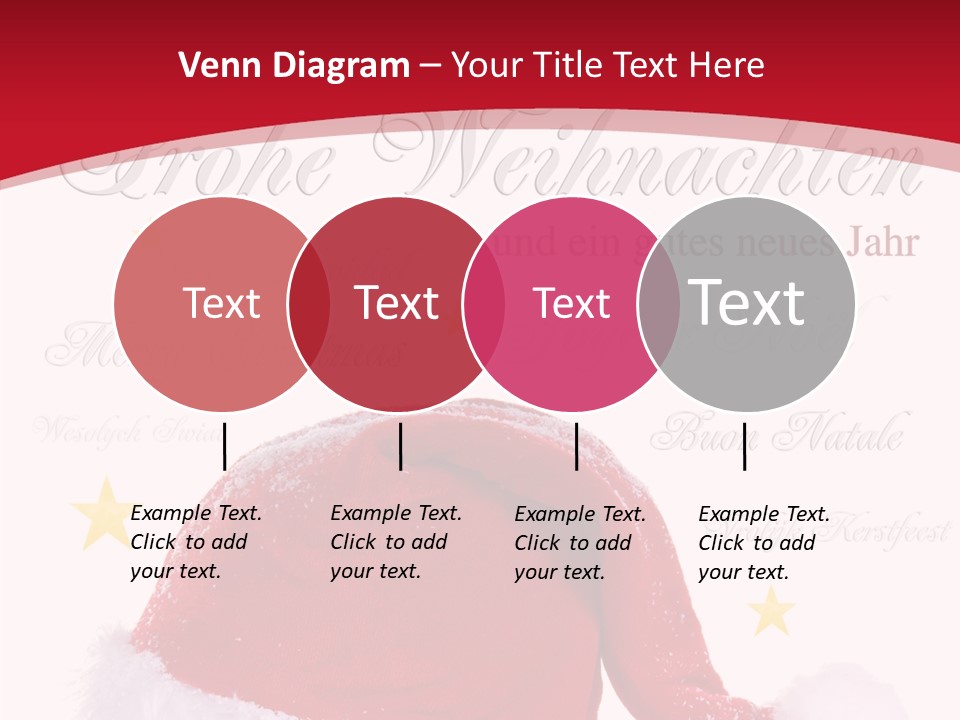 A Red And White Santa Hat With Stars On It PowerPoint Template