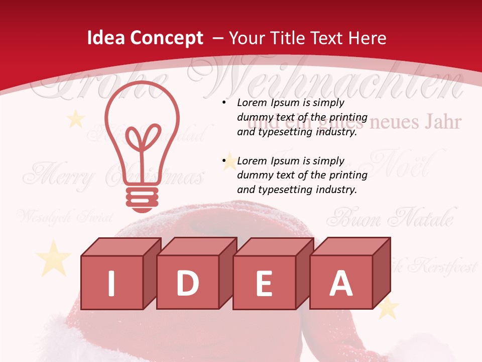 A Red And White Santa Hat With Stars On It PowerPoint Template
