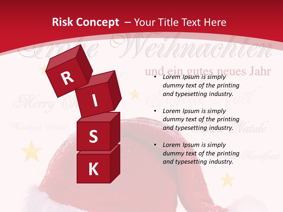 A Red And White Santa Hat With Stars On It PowerPoint Template