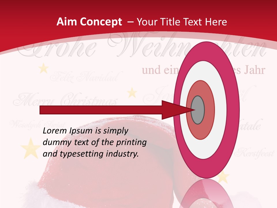 A Red And White Santa Hat With Stars On It PowerPoint Template