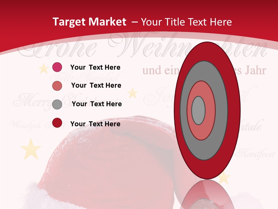 A Red And White Santa Hat With Stars On It PowerPoint Template