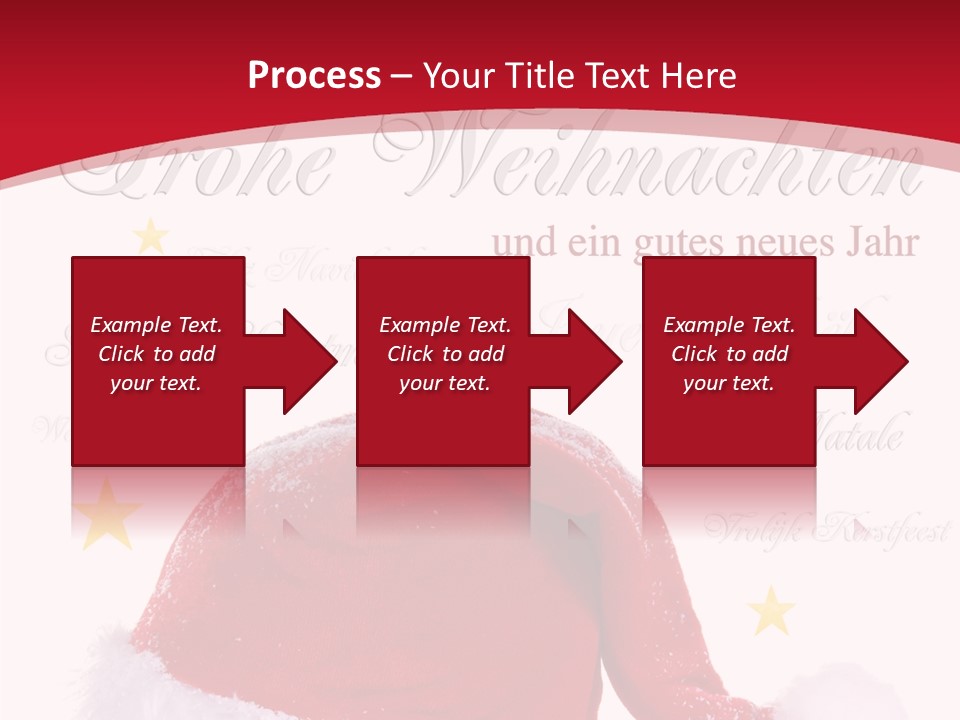 A Red And White Santa Hat With Stars On It PowerPoint Template