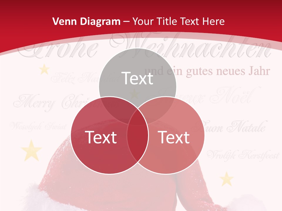 A Red And White Santa Hat With Stars On It PowerPoint Template