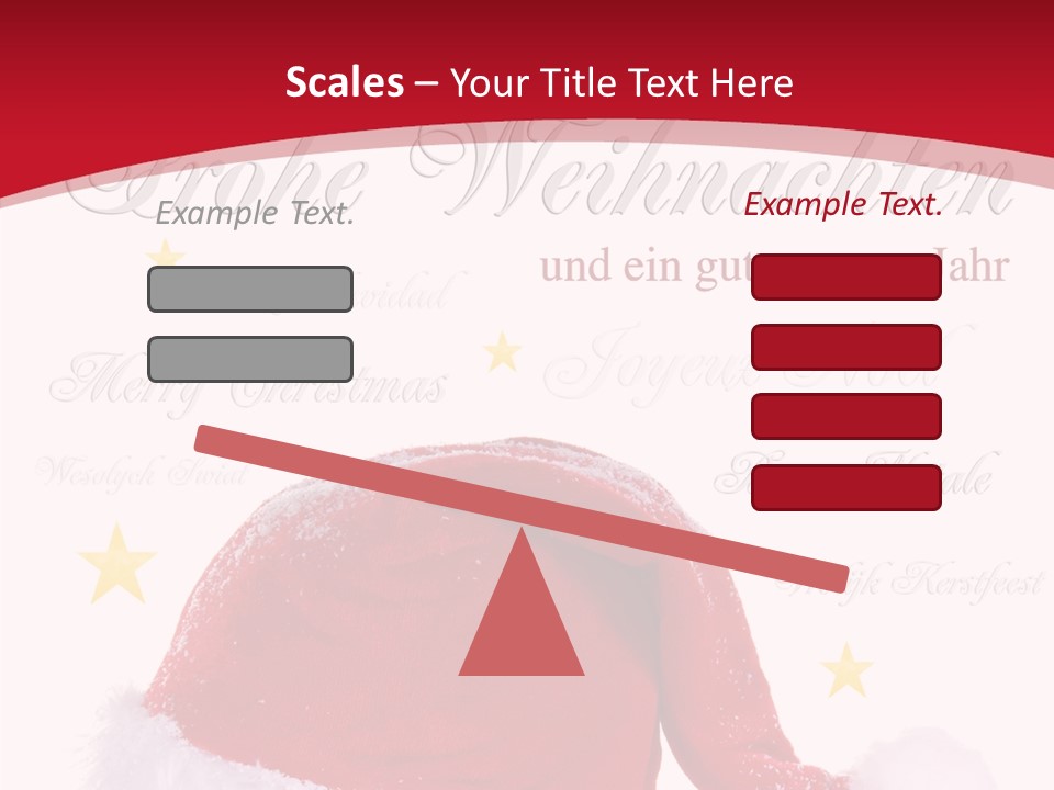 A Red And White Santa Hat With Stars On It PowerPoint Template
