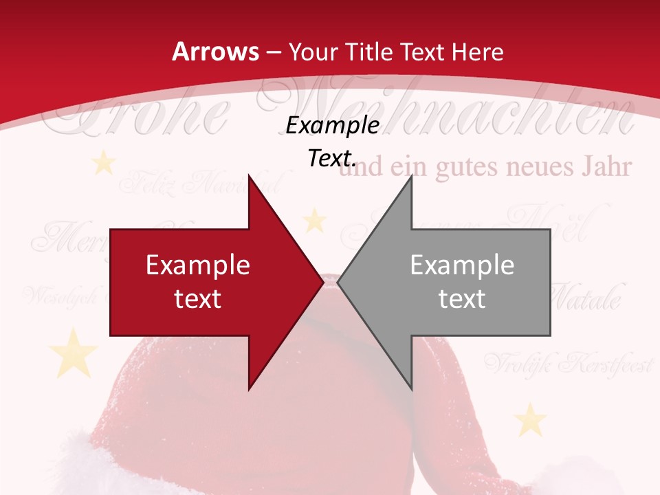 A Red And White Santa Hat With Stars On It PowerPoint Template