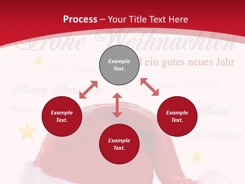 A Red And White Santa Hat With Stars On It PowerPoint Template