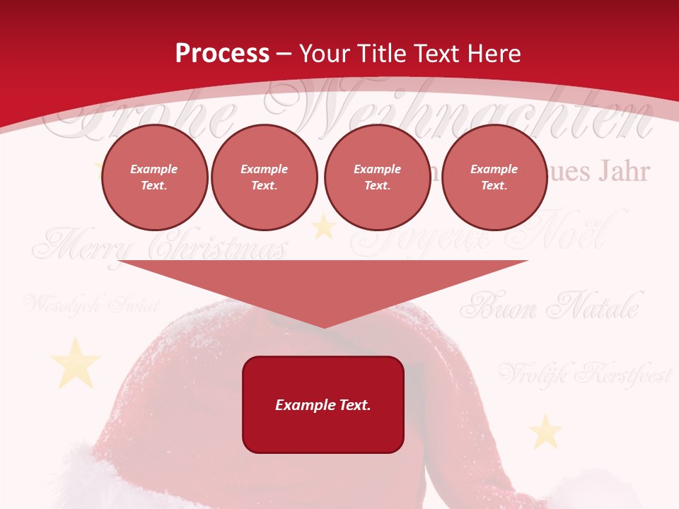 A Red And White Santa Hat With Stars On It PowerPoint Template