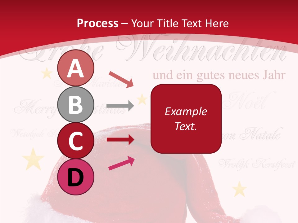 A Red And White Santa Hat With Stars On It PowerPoint Template