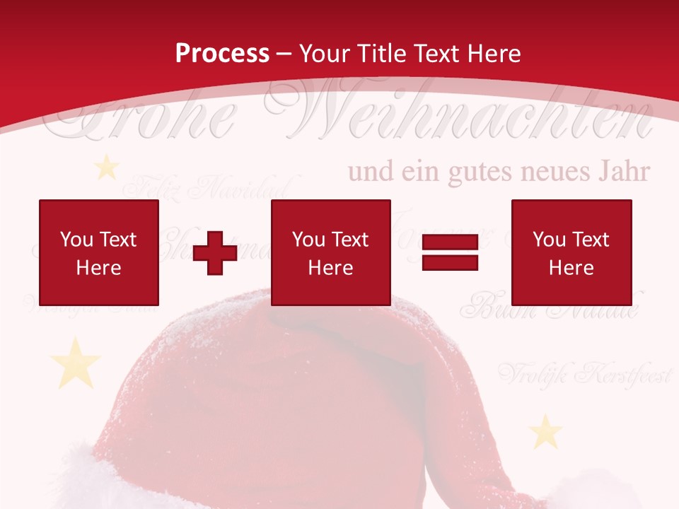 A Red And White Santa Hat With Stars On It PowerPoint Template