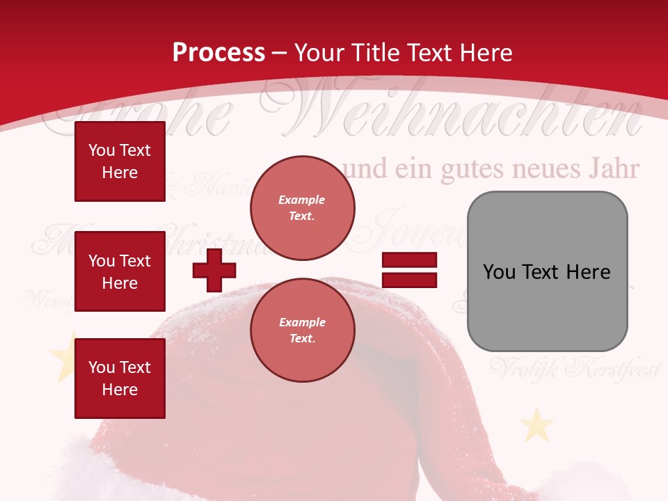 A Red And White Santa Hat With Stars On It PowerPoint Template