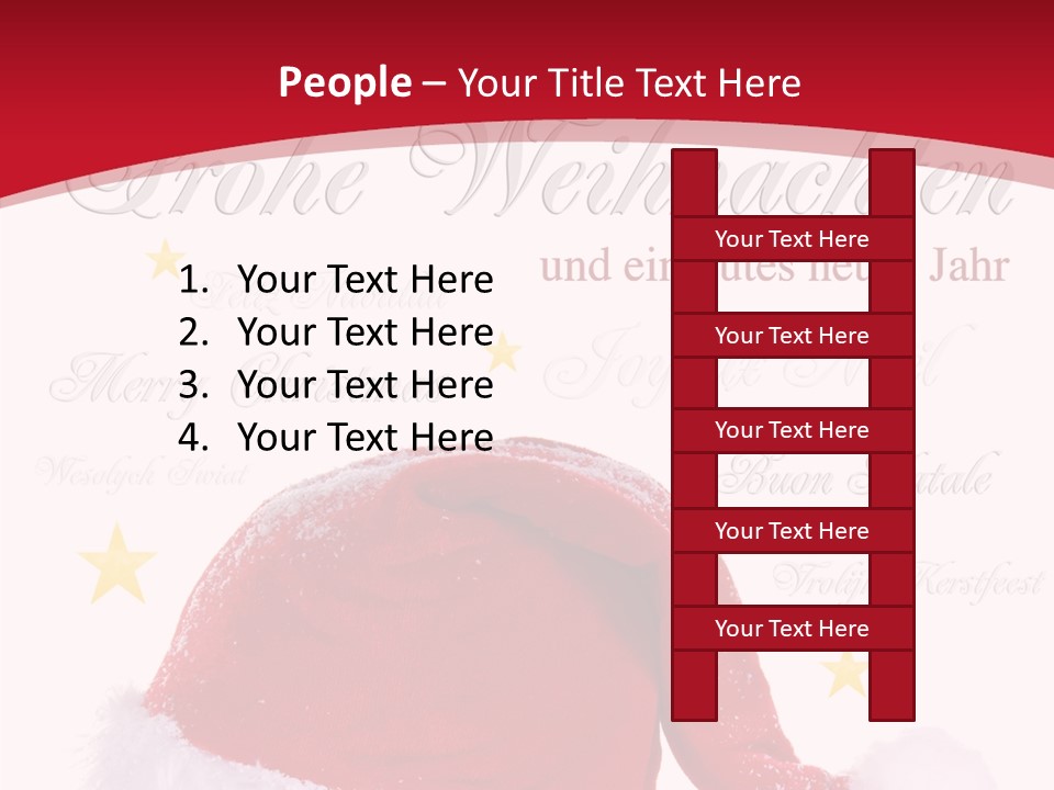 A Red And White Santa Hat With Stars On It PowerPoint Template