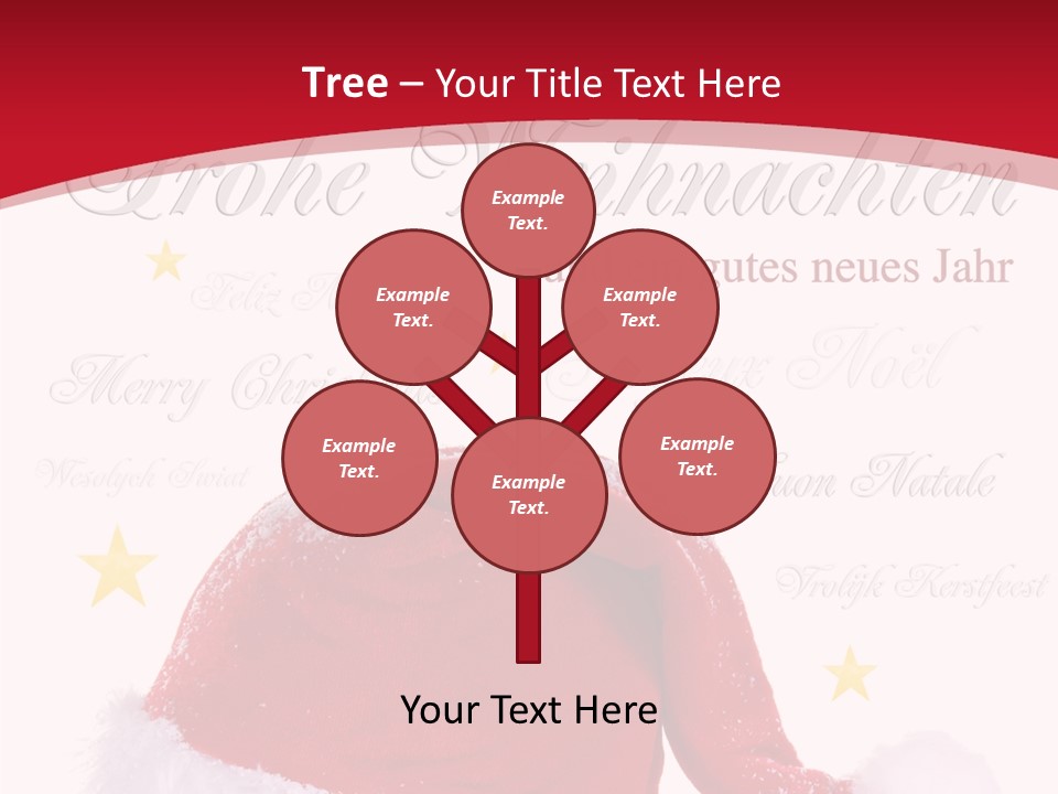 A Red And White Santa Hat With Stars On It PowerPoint Template