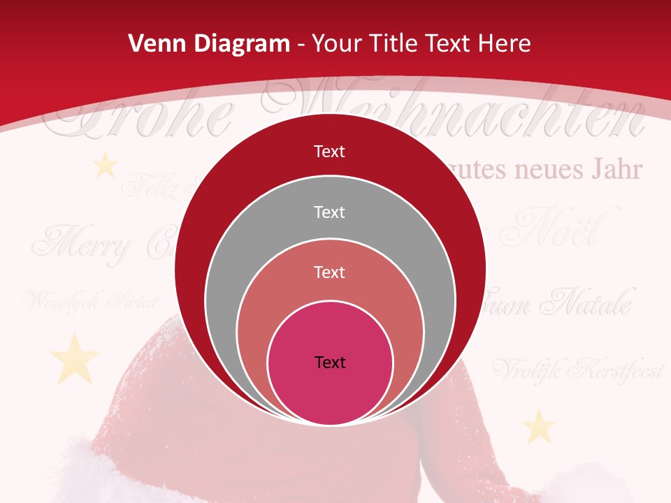 A Red And White Santa Hat With Stars On It PowerPoint Template
