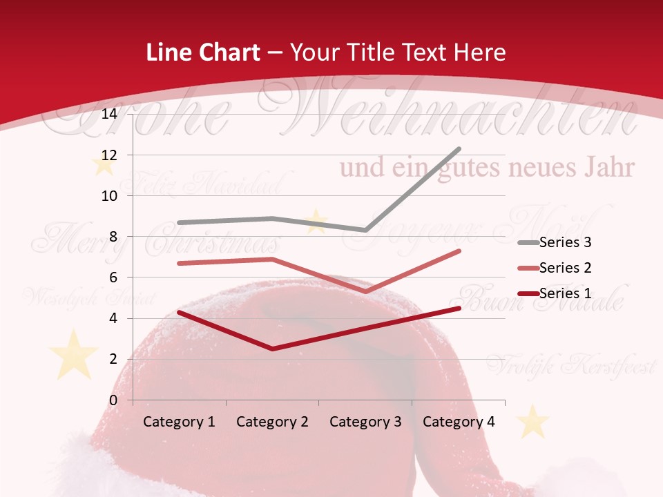 A Red And White Santa Hat With Stars On It PowerPoint Template