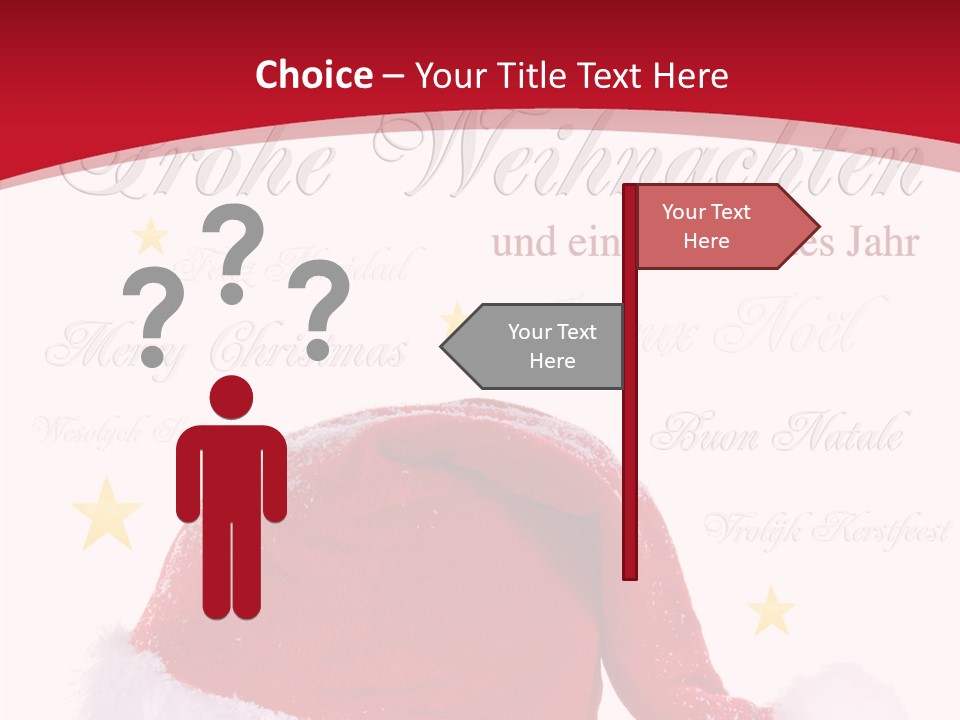 A Red And White Santa Hat With Stars On It PowerPoint Template
