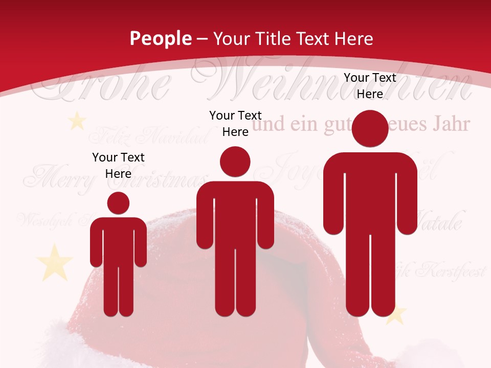 A Red And White Santa Hat With Stars On It PowerPoint Template