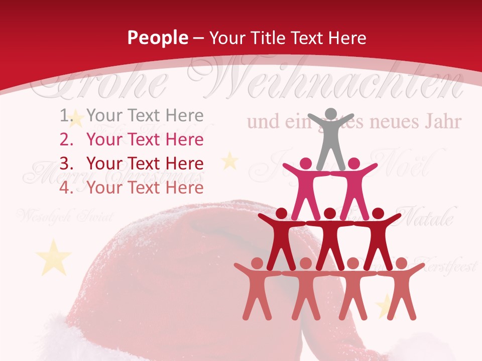 A Red And White Santa Hat With Stars On It PowerPoint Template