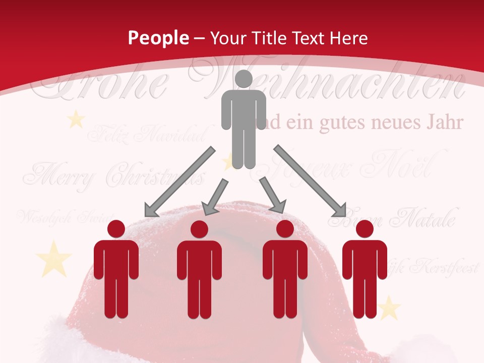 A Red And White Santa Hat With Stars On It PowerPoint Template