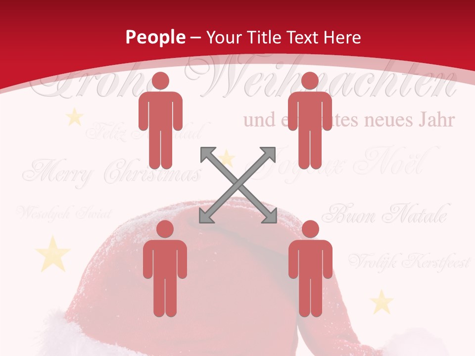 A Red And White Santa Hat With Stars On It PowerPoint Template