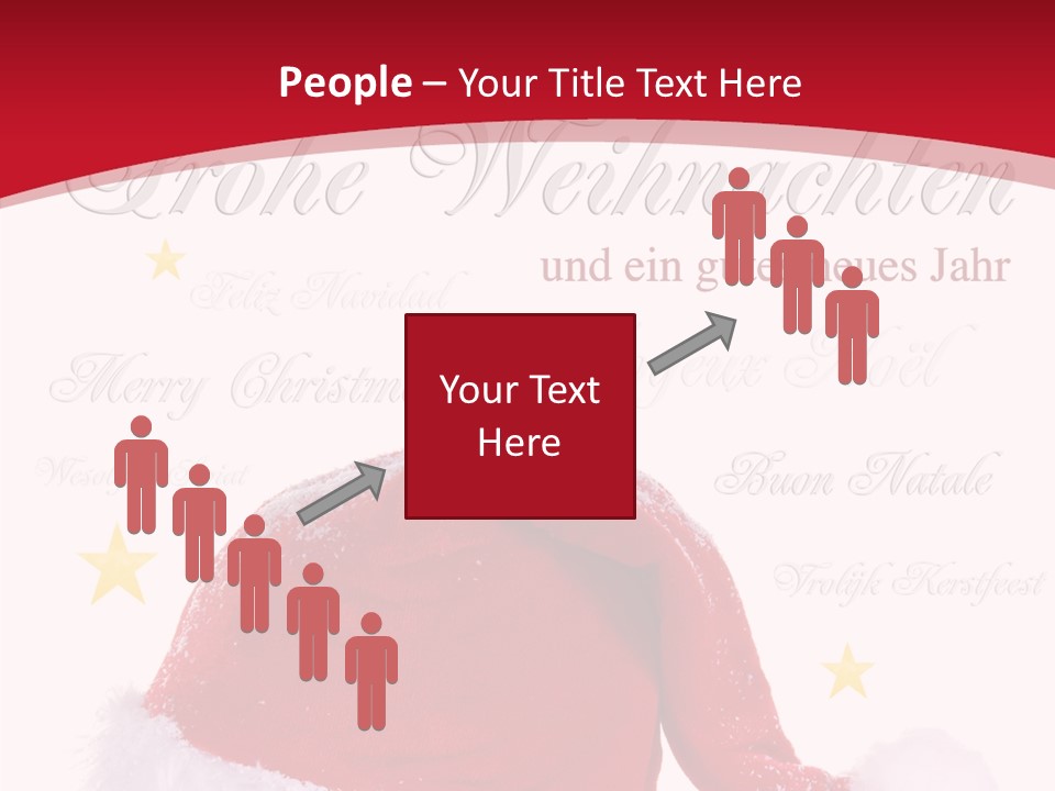 A Red And White Santa Hat With Stars On It PowerPoint Template