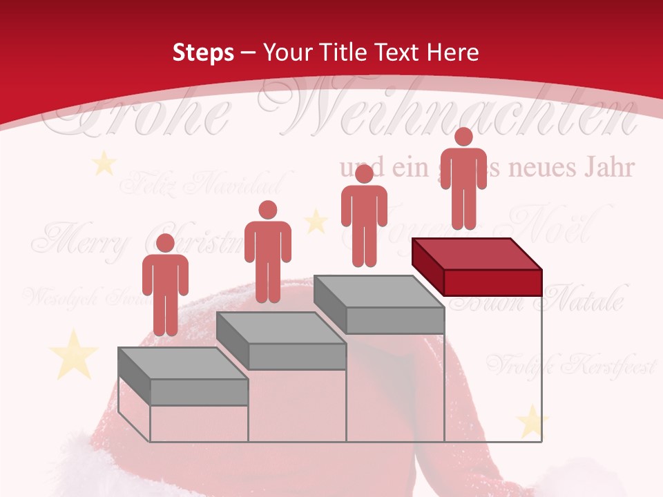 A Red And White Santa Hat With Stars On It PowerPoint Template