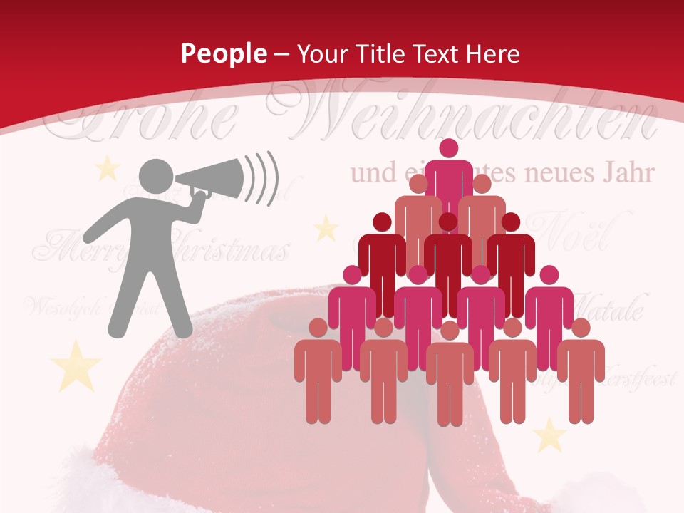 A Red And White Santa Hat With Stars On It PowerPoint Template